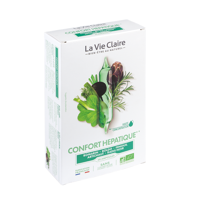 Confort hépatique bio 20 ampoules - détoxification du foie - La Vie Claire